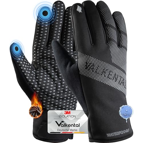 Valkental - wasserdichte Fahrradhandschuhe - Gepolstert & Griffig - Winterhandschuhe & Übergangshandschuhe - Herren & Damen - mit Touchscreen Funktion von Valkental