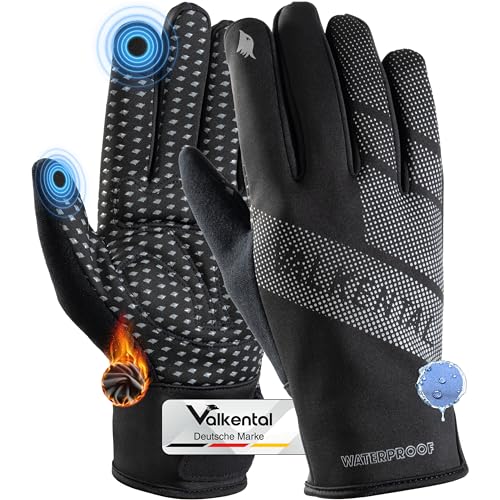 Valkental - wasserdichte Fahrradhandschuhe - Gepolstert & Griffig - Winterhandschuhe & Übergangshandschuhe - Herren & Damen - mit Touchscreen Funktion von Valkental