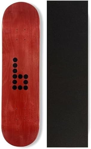 Braille Skateboards Deck + Griptape | Braille Branded Red Logo | Braille Skateboarding Deck 7.75, 8.00, 8.25 + Vamos Sticker | Deckbreite wählbar (8,00) von Vamos Skate Co.