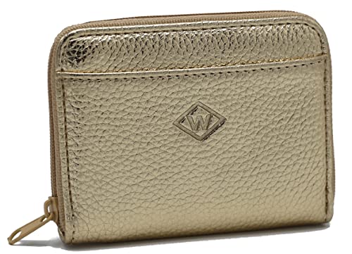 Van Der Rich ® - Minigeldbörse Leder mit Schlüsselanhänger - Damen (Gold) von Van Der Rich