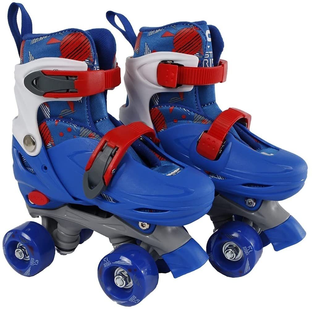 Van Manen Rollschuhe Kids Globe Rollschuhe blau/rot Größe 31-34 verstellbar, mit zwei von Van Manen