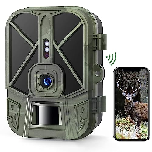 VanBangTec Wildkamera WLAN 4K 36MP Jagdkamera mit Handyübertragung Bewegungsmelder Nachtsicht Kostenlose App, 32 GB SD-Karte, IP66 Wasserdichter für die Überwachung von Wildtieren von VanBangTec