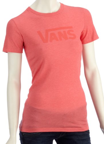 Vans Damen T-Shirt Heathered Logo, Sorbet, M von Vans