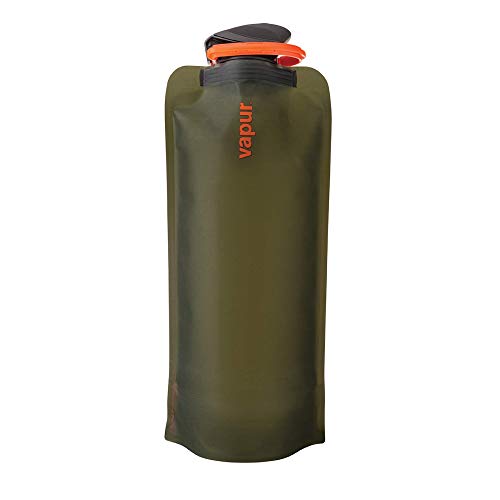 Vapur Eclipse Flexible Water Bottle - with Carabiner.70 Liter (23 oz) - 2 Pack - Olive von Vapur