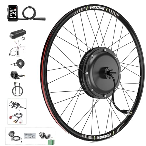 Varstrom Rear Hub 48V 1000W Ebike Kit Hinterrad-Brushless Nabenmotor Kits mit DZ40 LCD Display, Ebike Conversion Kit Hinterradmotor passend für 26 Zoll von Varstrom