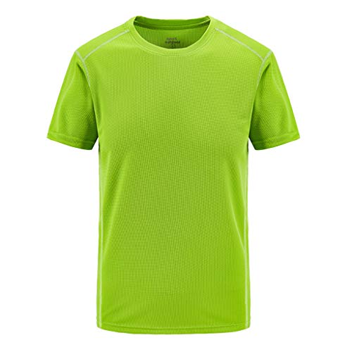 poloshirt herren trachtenhemd herren t shirts herren Einfarbig Rundhalsausschnitt Kurzarm T-Shirts Henley Tshirt Sommer Casual Outdoor Sports Shirts Atmungsaktive Poloshirt longshirt (Grün, 4XL) von Vasreyy