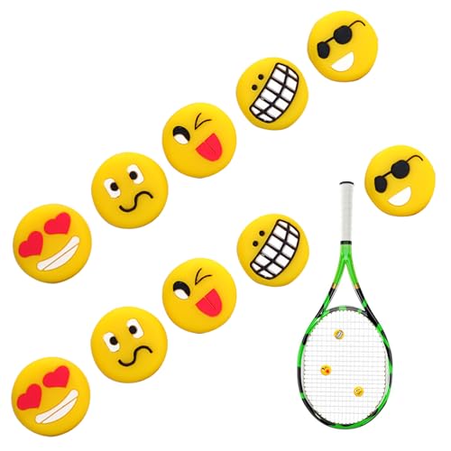 Vastsea 10 Stück Tennis-Vibrationsdämpfer, Animal Damper Tennisvibration, Emoji mit Tennisdämpfer, Geeignet für Tennisspieler und Badmintonschläger (Zufällige Farbe) von Vastsea