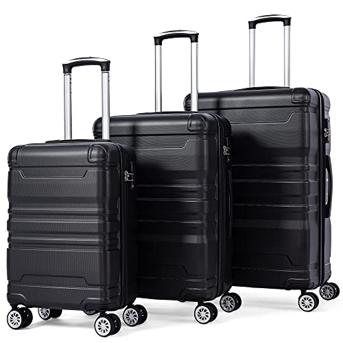 Vasysvi Hartschalen-Handgepäck, Koffer mit TSA-Schloss und Universalrad, Erweiterbar, Seitengriff, 3-teiliges Set von Vasysvi