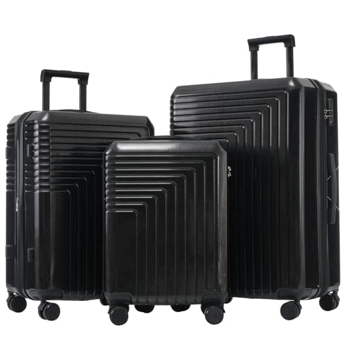 Vasysvi M-L-XL 3-teiliges Koffer-Set aus hochwertigem PVC-Material - Robust, leicht und stilvoll für Komfortables Reisen und sicheren Transport von Vasysvi