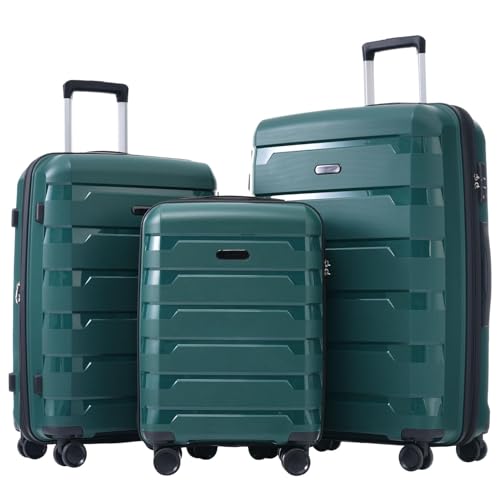 Vasysvi M-L-XL Koffer, 3-teiliger Koffer, modischer PP-Materialkoffer, leicht und strapazierfähig, Innenfächer, Universalräder, Doppelräder, mit TSA-Schlössern, mehr Sicherheit von Vasysvi