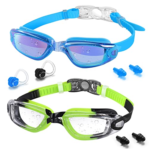 Vatefery taucherbrille kinder, 2er-Pack, UV-Schutz, beschlagfrei, transparent, für Kinder, Jungen, Mädchen, Junior und Jugendliche von Vatefery