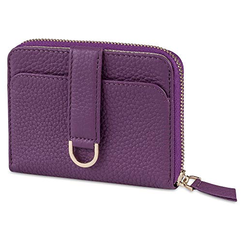 Vaultskin BELGRAVIA Damen Geldbörse mit Reissverschluss. Leder Portemonnaie mit RFID Schutz (Violett) von Vaultskin