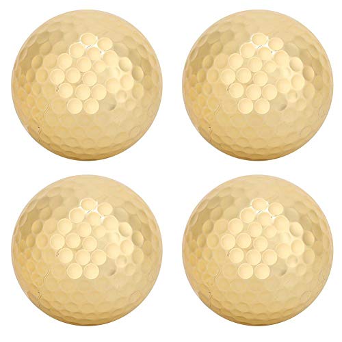 4-teilige Golfbälle, doppelschichtige goldene Golfbälle für das Golfübungs-Trainingszubehör Freizeitsport von VBESTLIFE