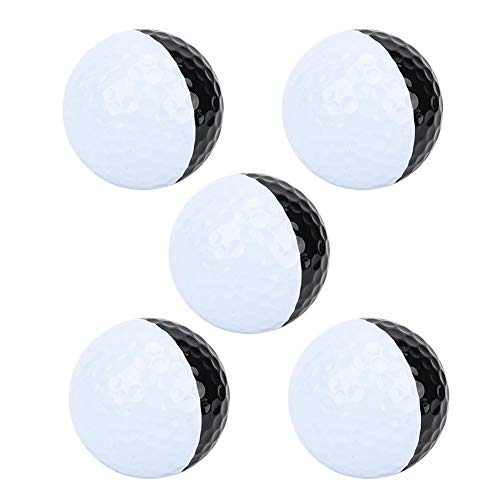 5-teilige Golfbälle, schwarz-weiße doppelschichtige Golfbälle für das Golfübungs-Trainingszubehör Freizeitsport Freizeitsport von VBESTLIFE