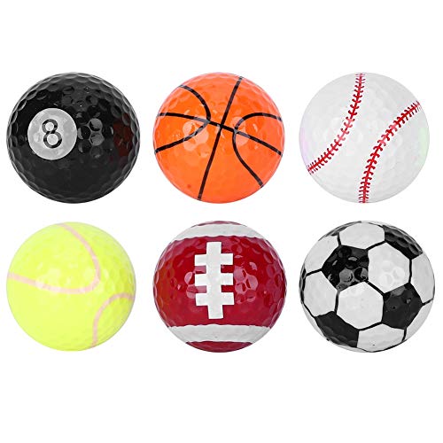 VBESTLIFE 6-teilige Golfbälle, Verschiedene Ballmuster Golfbälle für das Golf-Trainingstraining Zubehör Golfgeschenk Freizeitsport Freizeitsport von VBESTLIFE