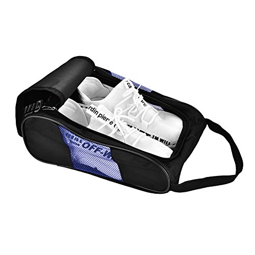 Vbestlife Golf Schuhbeutel Atmungsaktiver Schuhträger mit Reißverschluss Sport Schuhbeutel Golfschuhe Aufbewahrungstasche 2Farben zur Auswahl(Schwarz und blau) Sportausrüstung von VBESTLIFE