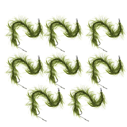 Vbest life Packung mit 8 Stück gebundenes Haar Karpfen Angelhaken Rig Grass Line Kombination Stacheldrähte Karpfen Angeln Köder Zubehör(4#) von Vbestlife
