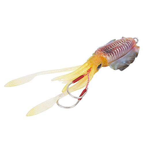 Weicher künstlicher Angelköder, UV Octopus Luminous 3D Eyes Realistischer Tintenfischköder Köder Angelgerät Zubehör(3#) von Vbestlife