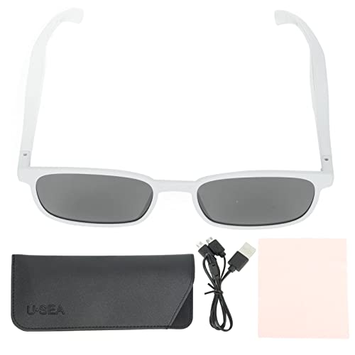 VBESTLIFE Smart Glasses, Open Ear Style Smart Glasses Bluetooth 5.0 Audiobrille Zum Hören von Musikanrufen (Grau-weiß) von VBESTLIFE