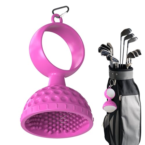 Vbnuyhim Golfball-Scheuerbürste,Golfball-Schrubbbürste | 2-in-1-Silikon-Golfbürste mit Karabiner,Golf-Aufbewahrungsbürste, Golfbürste, Golfball-Reinigungswerkzeug, Golf-Peeling-Bürste, tragbares von Vbnuyhim