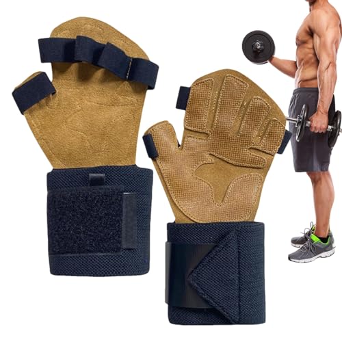 Vbnuyhim Trainingshandschuhe Gym Handschuhe mit rutschfester Handfläche, extra griffiger Handflächenschutz Fahrradhandschuhe für Gym Fitness Cross von Vbnuyhim