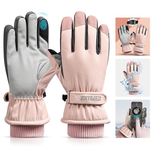 Winterhandschuhe Skihandschuhe Herren Damen - Warme Touchscreen Handschuhe,Thermo Fahrradhandschuhe Wasserdicht Motorradfahren Reithandschuhe Damen Winter für Fahrrad Reiten Ski Laufen Männer Frauen von Vcumter