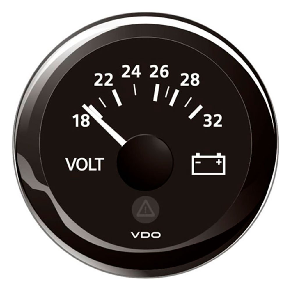 Vdo View Line 18-32v Round Voltmeter Silber 52 mm von Vdo