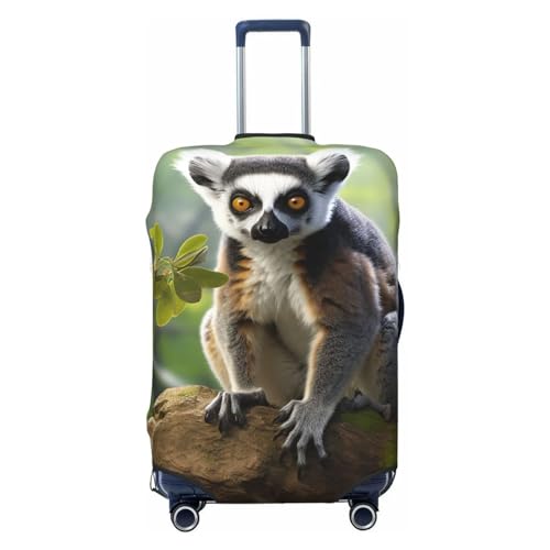 VducK Reisegepäckabdeckung, Lemur-Kofferabdeckungen mit Ringschwanz, modischer Koffer-Schutz, passend für 45,7–81,3 cm Gepäck, Schwarz , S, Gepäck-Set von VducK