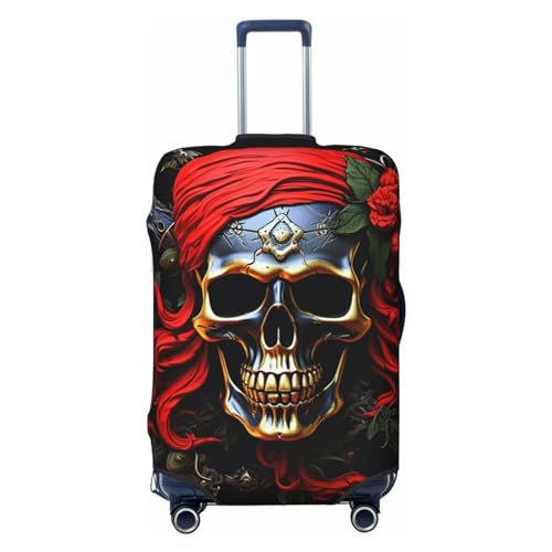 VducK Reisegepäckabdeckung, Piratenschädel, Kofferabdeckungen für Gepäck, modischer Koffer-Schutz, passend für 45,7–81,3 cm große Gepäckstücke, Schwarz , XL, Gepäck-Set von VducK