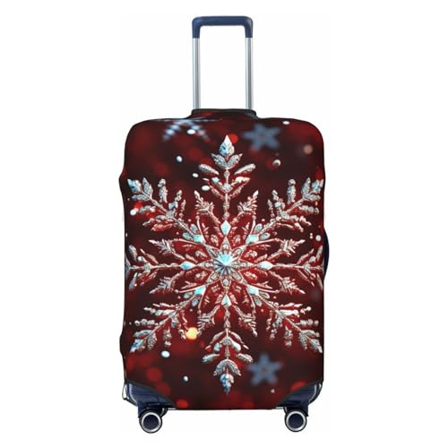 VducK Reisegepäckabdeckung, Weihnachts-Schneeflocken-Kofferabdeckungen für Gepäck, modischer Koffer-Schutz, passend für 45,7–81,3 cm Gepäck, Schwarz , L, Gepäck-Set von VducK