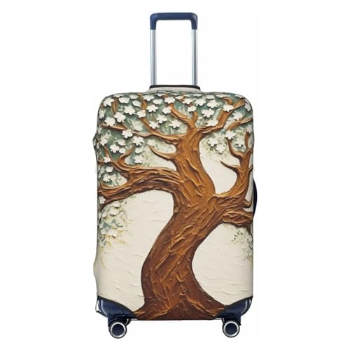 VducK Reisegepäckabdeckung, elastisch, mit Baum, bedruckt, modischer Koffer-Schutz, passend für 45,7 - 81,3 cm Gepäck, Schwarz , XL, Koffer von VducK