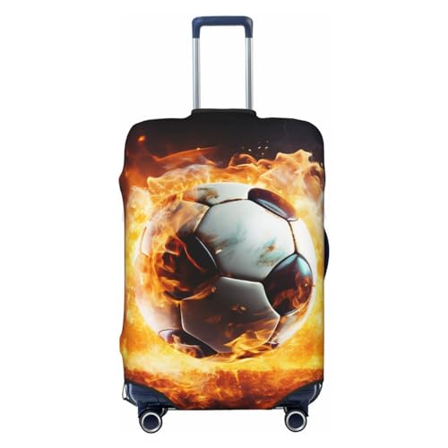 VducK Reisegepäckhülle, Motiv: Burning Soccer Ball, Kofferabdeckungen für Gepäck, modischer Koffer-Schutz, passend für 45,7–81,3 cm Gepäck, Schwarz , S, Gepäck-Set von VducK