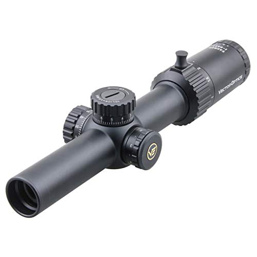 Vector Optics Taurus 1-6x24mm First Focal Plane (FFP) 1/5MIL Tactical Riflescope with Red Illuminated Reticle, 30mm Mount Rings, Lens Covers von Vector Optics