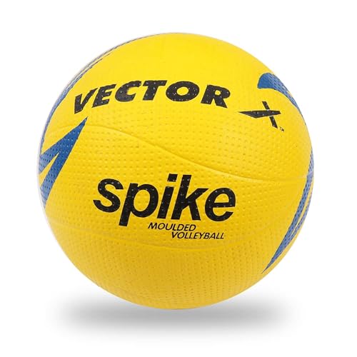 Vector X Spike Volleyball (Yellow, Size: 4) Material: Rubber| Water-Resistance | Moulded Construction | Rubber Build von Vector X