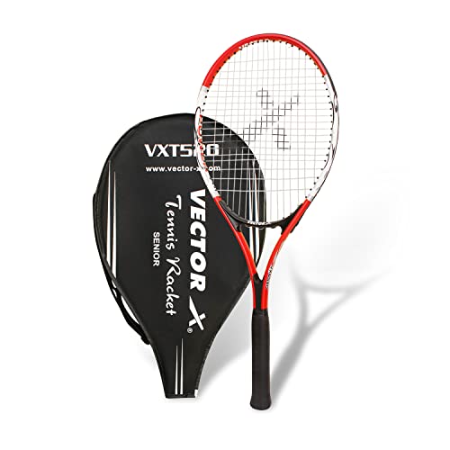 Vector X Vxt 520 27 inches Senior with 3/4th Cover Strung Tennis Racquet (Red, White) (Red) von Vector X