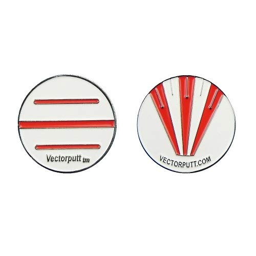 Vectorputt TM – USGA-zugelassene Golfballmarkierung – doppelseitiger Golfball-Marker mit Hutclip (30 mm) von Vectorputt