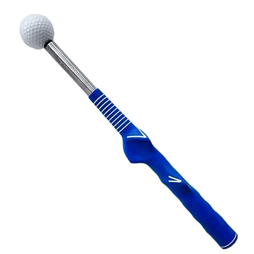 Veenewy 1 Stück Golfschwung-Übungsstab Teleskop-Schwungtrainer-Hilfswerkzeug Golfhaltungskorrektur Übungszubehör Hellblau von Veenewy