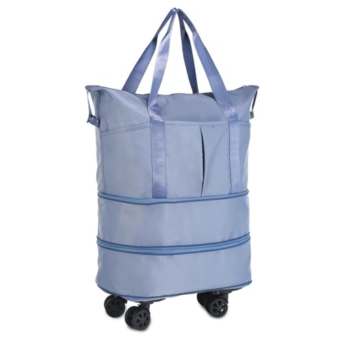 Veenewy 1 Stück Roll-Reisetasche mit Rädern, Oxford-Stoff-Tasche mit Rädern für Reisen, Rollbare -Duffel-Tasche, C von Veenewy