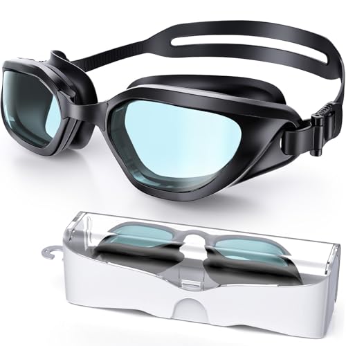 Vegemono Schwimmbrille, Anti-Beschlag-Brille mit verstellbarem Kopfband, kein Auslaufen, 100% UV-Schutz, austauschbare Nasenbrücken-Brille, perfekt für Erwachsene und Kinder von Vegemono