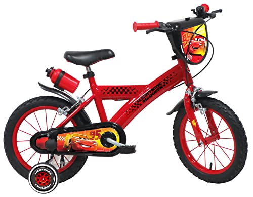 Vélo ATLAS Jungen Kinderfahrrad, Fahrrad 35,6 cm (14 Zoll), Cars/McQueen, rot, 14'' von Vélo ATLAS