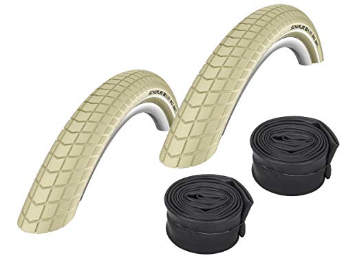 BigBen 01022611CKAV 2 x Schwalbe Decke Creme + Reflex + Schläuche AV13 Ventil - 55-559 von Velo.Set