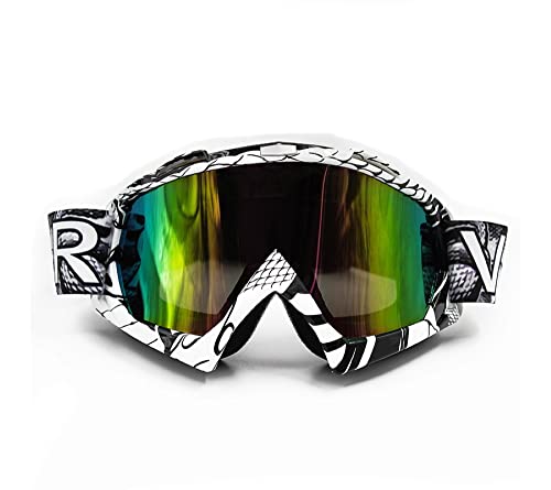 Vemar Motorradbrillen Motocross Brille Maske Enduro UV-Schutz, Skibrille Snowboard Brille Anti-Kratz Winddicht (Farbige Linsen, Mod.2) von Msport