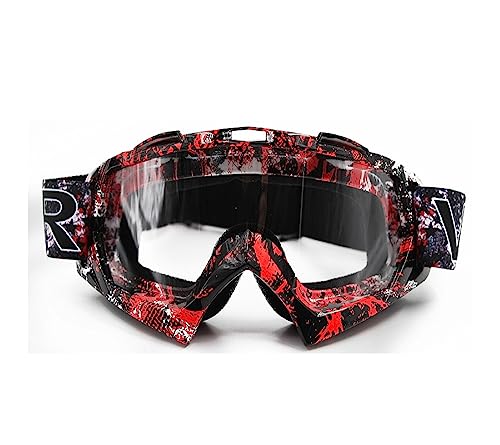 Vemar Motorradbrillen Motocross Brille Maske Enduro UV-Schutz, Skibrille Snowboard Brille Anti-Kratz Winddicht (Transparente Linsen, Mod.1) von Msport