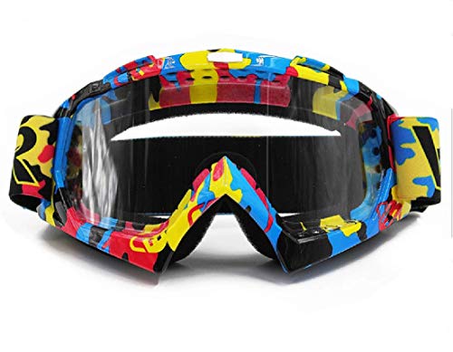 Vemar Motorradbrillen Motocross Brille Maske Enduro UV-Schutz, Skibrille Snowboard Brille Anti-Kratz Winddicht (Transparente Linsen, Mod.7) von Msport