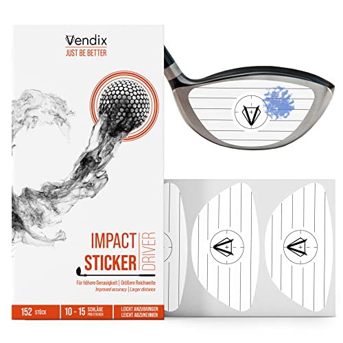 Vendix 152x Golf Impact Sticker - Wetterfestes Impact Tape für ganzjähriges Training um den Sweet Spot zu treffen (Driver) von Vendix