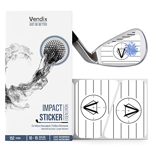 152x Golf Impact Sticker - Wetterfestes Impact Tape für ganzjähriges Training um den Sweet Spot zu treffen (Eisen) von Vendix