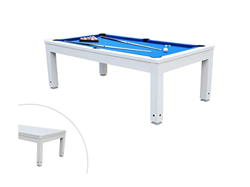 Vente-unique-Multifunktionstisch Billard & Esstisch höhenverstellbar - 207 x 114 x 79 cm - Snooker von Vente-unique