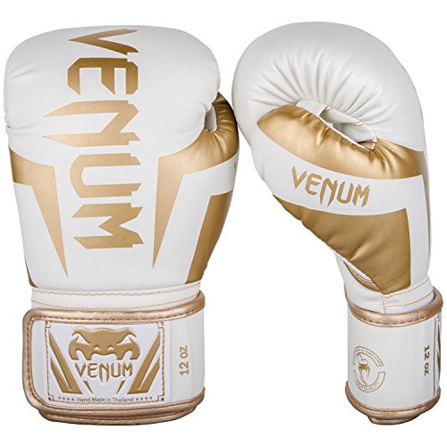 Venum Boxing Gloves Elite Boxhandschuhe, Weiß/Gold, 16 Oz von Venum