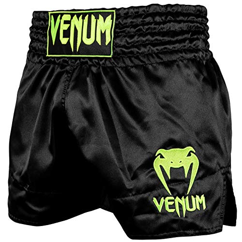 Venum Unisex Classic Thaibox Shorts, Schwarz / Neon Gelb, S EU von Venum