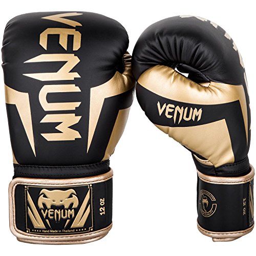 Venum Unisex Elite Boxing Gloves Boxhandschuhe, Schwarz / Gold, 10oz EU von Venum